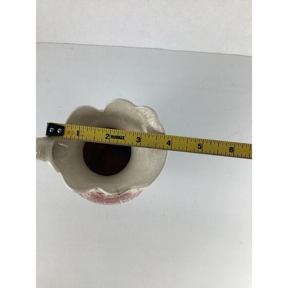 Antique Johnson Brothers White Ironstone Red Transferware Flowers Castle Pitcher - Picture 6 of 6